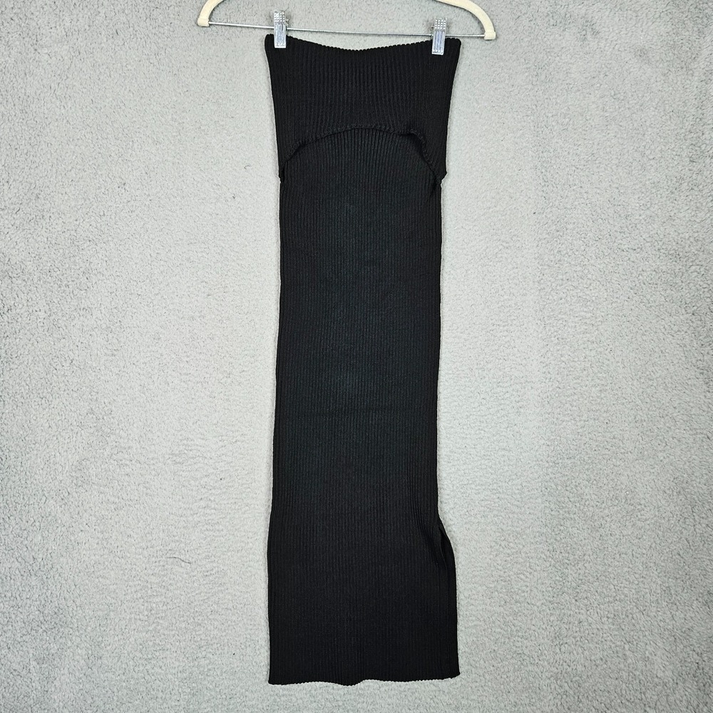 ZARA The Knitwear Collection Women's Black Ribbed Folding waist Skirt Size S NEW